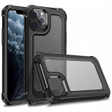 Husa Plastic - TPU OEM Carbon Tough Armor pentru Apple iPhone 11 Pro Max, Neagra Transparenta