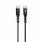 Cablu de date si incarcare USB-C, 1m, 20V 3A 60W, Well, negru