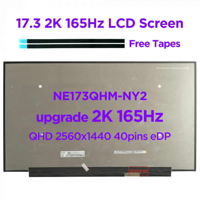 Display Laptop, HP, Omen 17-CK, 17T-CK, TPN-Q266, M57128-001, NE173QHM-NY5, 4J0V9PA, 17.3 inch, QHD 2560x1440, 165Hz, 40 pini
