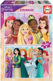 Puzzle 2 in 1 100 100 piese Disney Princess, Educa