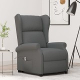 vidaXL Fotoliu cu ridicare, gri &icirc;nchis, textil