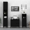 Gossi dulap de baie, negru, 65x33x60 cm, lemn prelucrat