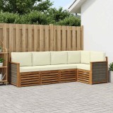 vidaXL Set canapea sectională cu pernă 4 pcs Natural și Crem 3384346