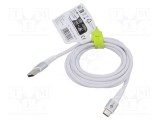 Cablu USB 2.0 Goobay USB A la USB C 2m alb 0,48Gbps silicon