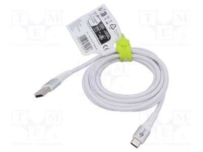 Cablu USB 2.0 Goobay USB A la USB C 2m alb 0,48Gbps silicon foto