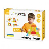 Set blocuri de constructie din lemn, Igroteco, 14 piese