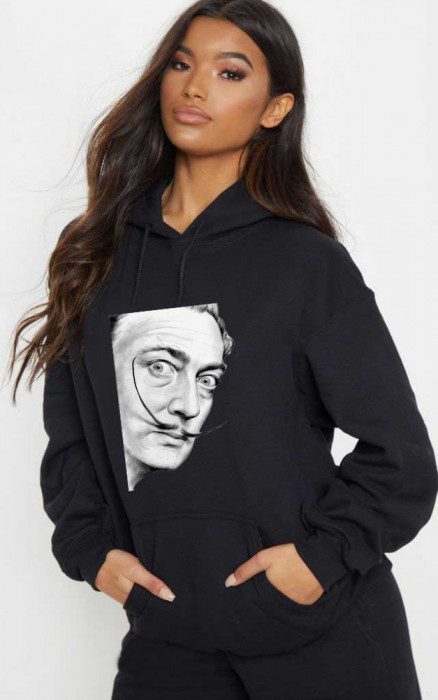 Hanorac dama negru - Dali - Portret - XL