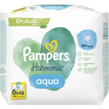 Servetele umede Pampers Harmonie Aqua, 0% plastic, 6 pachete x 48, 288 buc