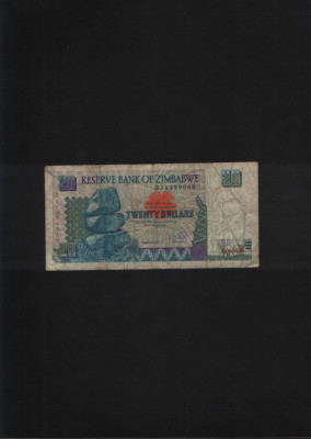 Zimbabwe 20 dollars 1997 seria6399068 foto