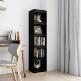 Bibliotecă/Separator cameră negru 40x30x167,5 cm lemn masiv pin, vidaXL