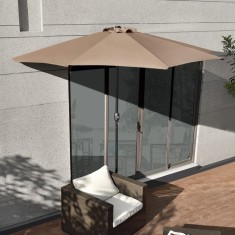Umbrela semicirculara HU303 pentru balcon bej [casa.pro] HausGarden Leisure foto