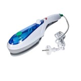 Fier de calcat vertical cu aburi, portabil cu design ergonomic, 800W- Tobi Travel Steamer, Alb/Albastru