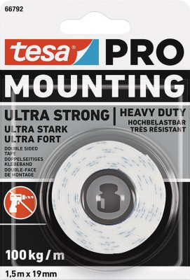 Tesa Mounting PRO Ultra Strong, bandă de montaj, adezivă, dublă față, 19 mm, L-1,5 m foto