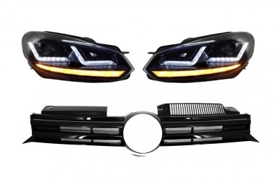 Faruri Osram LED Negre LEDriving Semnal Dinamic si Grila Centrala VW Golf 6 VI (2008-2012) R20 Design Performance AutoTuning foto