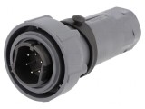 Conector circular mufă tată 6 pini nichelat Buccaneer 7000