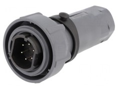 Conector circular mufă tată 6 pini nichelat Buccaneer 7000