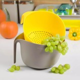 Bol cu strecuratoare detasabila, gri, galben, 23cm, Kassel