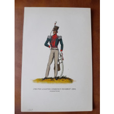 Gravura color, Ofițer de stat major Regimentul II de Dragoni (1815)