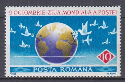 ROMANIA 1992 LP 1295 ZIUA MONDIALA A POSTEI MNH foto