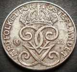 Cumpara ieftin Moneda istorica 2 ORE - SUEDIA, anul 1942 * cod 4475, Europa, Fier