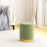 vidaXL Taburet depozitare rotund, verde muştar, catifea