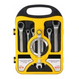 Set 7 Chei Combinație cu Clichet 8-19mm, Crom Vanadiu, Trusă Plastic - Chei Inelare Fixe, Bolturi, Piulițe