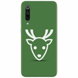 Husa silicon pentru Xiaomi Mi 9, Minimal Reindeer Illustration Green