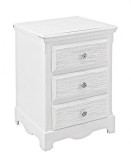 Cumpara ieftin Noptiera 3 sertare din lemn alb cu patina gri Blanc 40 cm x 34 cm x 63.5 h