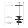 Suport Coltar Haine/Incaltaminte, Otel Inoxidabil, 180x60x45cm, Alb/Negru, Mobil, Rafturi Depozitare, Design Modern