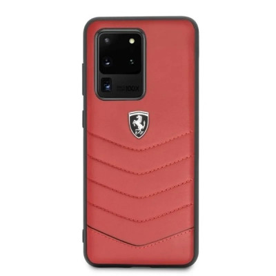 Husa Cover Ferrari Heritage Quilted pentru Samsung Galaxy S20 Ultra Rosu foto