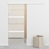 VidaXL Ușă glisantă, argintiu, 76 x 212 cm, sticlă ESG și aluminiu