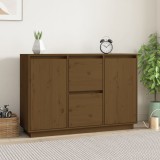 Cumpara ieftin Servantă, maro miere, 111x34x75 cm, lemn masiv de pin