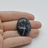 Cabochon obsidian fulg de nea 33x24x7mm c54, Stonemania Bijou