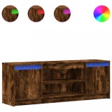 Cumpara ieftin Dulap TV cu LED, stejar fumuriu, 139,5x34x50 cm, lemn prelucrat