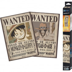 Set 2 Postere Chibi One Piece - Wanted Luffy & Ace (52x35)