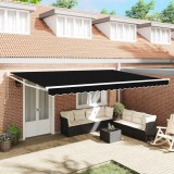 VidaXL Cortina Retractabilă Negru 500 &times; 300 cm Material textil, Metal