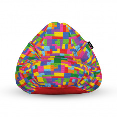 Fotoliu Units Puf (Bean Bag) tip para, impermeabil, cu maner, 80 x 90 x 68 cm, lego tetris foto
