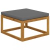 vidaXL Taburet Picioare Gri Inchis, Lemn Acacia, 68x68x29cm, Perna Inclusa - Mobilier Gradina Rezistent