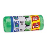 Saci menajeri / gunoi Fino HD, cu manere, verde, 35L, 30 buc