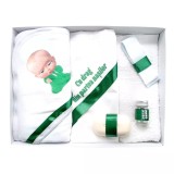 Cumpara ieftin Trusou Botez 6 Piese Personalizat cu Broderie - &quot;Cu drag din partea nasilor&quot;, Verde, Baby Boss - TB176