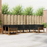 Cumpara ieftin Set de canapele de exterior 7 buc. 7-Locuri Natural si Negru