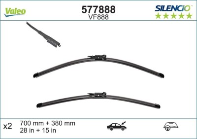 Set 2 buc. stergatoare parbriz Silencio FORD TRANSIT/TOURNEO COURIER, 05.2014-06.2024, 700+380 mm, foto