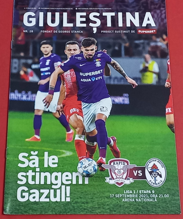 Program meci fotbal RAPID BUCURESTI - GAZ METAN MEDIAS (17.09.2021)