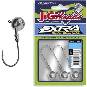 Jig Turnat KAMATSU Jighead Extra Double Worm Holder, Nr.2, 6g, 3buc/pac foto