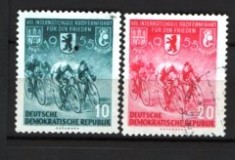 GERMANIA (DDR) 1955 &ndash; CICLISM. SERIE STAMPILATA, F135