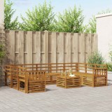 vidaXL Set canapele exterior 10 piese lemn masiv acacia natural gradina terasa design modern rezistent la vreme confort
