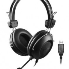 Casti Stereo A4Tech HU-35, Microfon, USB (Negru)
