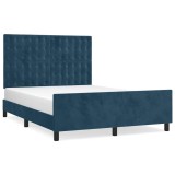 Cumpara ieftin Cadru de pat fara saltea, albastru inchis, 140x200 cm, catifea