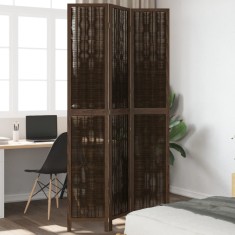 vidaXL Paravan cameră&nbsp;3 panouri, maro &icirc;nchis, lemn masiv paulownia 358656