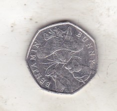 bnk mnd Anglia Marea Britanie 50 pence 2017 Benjamin Bunny foto